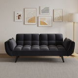 57 "black sofa Soft two armrests throw pillow pillow comfortable fit apartment bedroom small space W1658135106