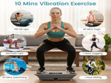 Gray Full Body Vibration Plate Exercise Machine, 10 Adjustable Speed Levels with Remote Control & 57549709