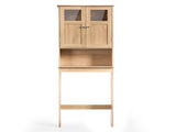2-Door 3-Shelf MDF Toilet Cabinet with Melamine Finish Bathroom Vanity 23.23*8.66*66.93in Oak 04430980