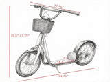 Orange 16" Inflatable Youth Scooter Kick Scooter with Adjustable Handlebars, Double Brakes, Front 45851904