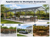 12*32 FT Carport, Heavy Duty Carport with Galvanized Steel Roof and Frame, Metal Carport Large W540P478292