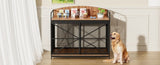 42.8" Heavy Duty Large Dog Crate Furniture for Large Medium Dog, Farmhouse Wooden Dog Kennel Indoor N704P246986D