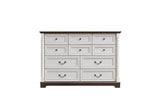 10 Drawer Dresser Chest for Bedroom with Wooden Base and Riser Trim, Wooden Rustic Rustic Chest of W2393P276633