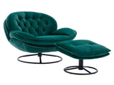 Accent chair TV Chair Living room Chair with Ottoman-GREEN W676P232274
