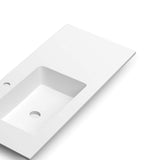 DAX Mara Matt White Basin Solid Surface Left Single Bowl 40 Inches B2702P226983