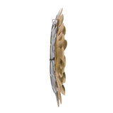 D31.5x3" Gold Mirrored Floral Wall Decor, Wall Mirror for Living Room Entryway W2078124366