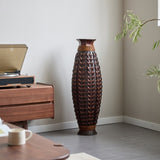 A 39-inch tall hand-woven bamboo floor vase - a decorative highlight for the living room, foyer or W2796P283884