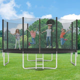 ZNTS 14FT Trampoline for Kids with Safety Enclosure Net, Basketball Hoop and Ladder, Easy Assembly Round 60865523