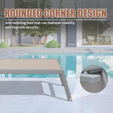 Patio Chaise Lounge Set of 3, Aluminum Pool Lounge Chairs with Side Table, Outdoor Adjustable W1859P172239