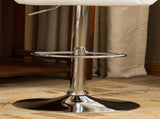 Glasgow Contemporary Tufted Adjustable Height Hidraulic Bar Stools, Set of 2, White T2574P164868