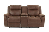 Contemporary Manual Motion Loveseat w Console 1pc Couch Living Room Furniture Dark Coffee Breathable B011133392