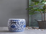 Ceramic Garden Stool, Blue and White Small Side Tabel, D11" x 16" W2078131635
