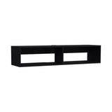 Black Spacious Shelves TV Stand B062P175815