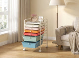 Rolling Storage Cart with 6 Removable Drawers and Locking Casters Metal Utility Cart 27937662