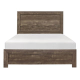 ZNTS Rustic Brown Finish Full Size Panel Bed Wooden Bedroom Furniture 1pc, Bed in a Box B011P248595