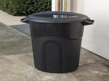 20 Gallon Heavy Duty Plastic Garbage Can, Included Lid, Black 10353555