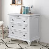U_STYLE 3-Drawer Storage Wood Cabinet, End Table with Pull out Tray WF319367AAK