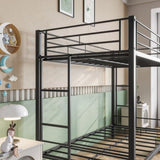 Metal Bunk Bed Twin Over Twin, Heavy Duty Twin Bunk Beds with shelf and Slatted Support No Box W840107070