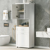 Tall Bathroom Cabinet with Laundry Basket, Large Space Tilt-Out Laundry Hamper and Upper WF323481AAK