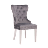 Simba Stainless Steel 2 Piece Chair Finish with Velvet Fabric in Dark Gray 808857571366