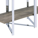 Natural and Chrome 4-Shelf Bookshelf B062P209196