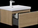 24'' Floating Bathroom Vanity with Sink, Wall-Mounted Striped Storage Cabinet with Soft-Close Drawer W1573P265193