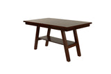 Dining Table Rectangle Dining Table w Shelve 1pc Counter Height Table Only Rubber wood Dark Walnut B011P192197