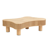 42.52 Inch Modern Wooden Handcraft Drum Coffee Table Irregular Shaped Coffee Table for Living W2582P251209