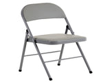 4pcs Elegant Foldable Iron & PVC Chairs for Convention & Exhibition Gray 59251641