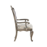 ZNTS ACME Ariadne Side Chair , Velvet & Antique Plantinum Finish DN02282