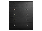 Black matte finish particleboard with melamine veneer, 66*40*111cm, 42 drawer cabinet, matte gold 78655357