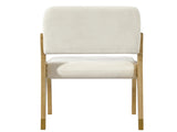 Mid-Century Modern Dining Chair with Solid Rubber Wood Frame & Upholstered Back, N768P489282N