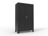 71'' 2 Shapely Doors Cabinet, Metal Storage Cabinet with Doors and Adjustable Shelves, for Bedroom, 63952140
