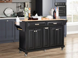 Natural Wood Top Kitchen Island with Storage 91207942