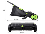 Hand Push Lawn Sweeper, 21 Inch Leaf & Grass Collector 2.8 cu. ft Hopper Bag Capacity. with W465P498188
