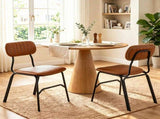 Set of 2 Armless Modern PU Leather Dining Chairs with Ergonomic Inclined Backrest, Rivet Decor Heavy 95747344