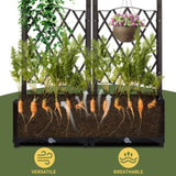 Wicker Trellis Planter, Outdoor Raised Garden Bed with Drainage Holes, Free-Standing Trellis Planter 49413812