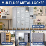 6 Door 72"H Metal Lockers With Lock for Employees,Storage Locker Cabinet for Home Gym Office School 70100084
