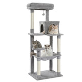 ZNTS Luxury Cat Tree Cat Tower with Sisal Scratching Post, Cozy Condo, Top Perch, Hammock and Dangling 75627847