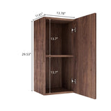 KALI 14" Wall-Mounted Floating Striped Bathroom Vanity Side Cabinet with a Door and a Shelf, W2615P243153