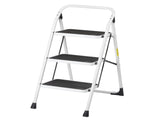Home Use 3-Step Short Handrail Iron Ladder Black & White 46578400