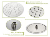 Shower set - 10 inch brushed round top spray and hand, round set with dual W124357628