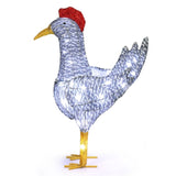 2FT Lighted Christmas Rooster Outdoor Decoration, Weather Proof Plush Rooster Christmas Ornament 25775600