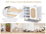 2-door vertical shoe cabinet particle board plastic rattan white frame original wood rattan 97933148