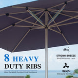 Rectangle Patio Umbrella with Crank Lift , Navy Blue W1859P353557