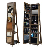 Fashion Simple 360&deg Swivel With Led light Jewelry Cabinet 88467376