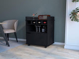 Black 1-Door Bar Cart B062P175048