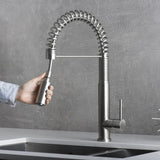 ZNTS DAX Single Handle Pull Down Kitchen Faucet Brushed Finish B2702P227001