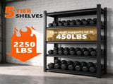 Heavy-Duty Metal Garage Storage Rack with Adjustable Shelves, Industrial Warehouse Shelving Unit, 19296442