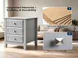 () Modern 3-Drawer Nightstand Spray-painted MDF 15.7*15.7*23.62in Grey 92566286